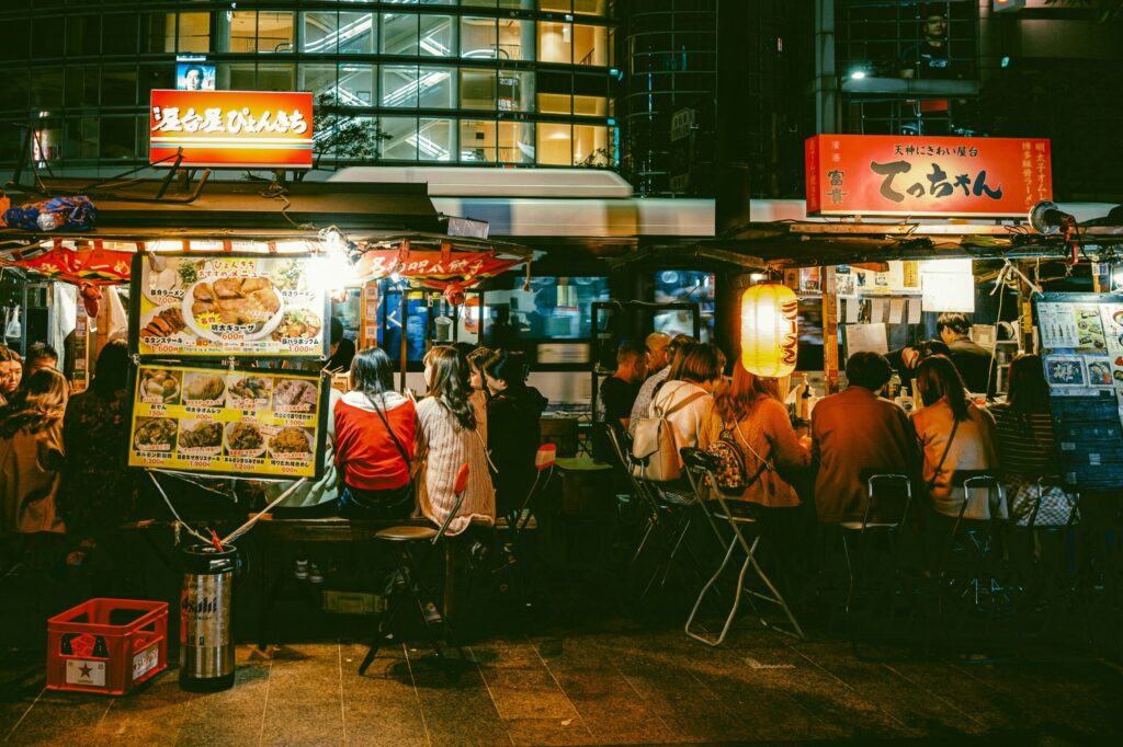 후쿠오카 나카스강변 포장마차
